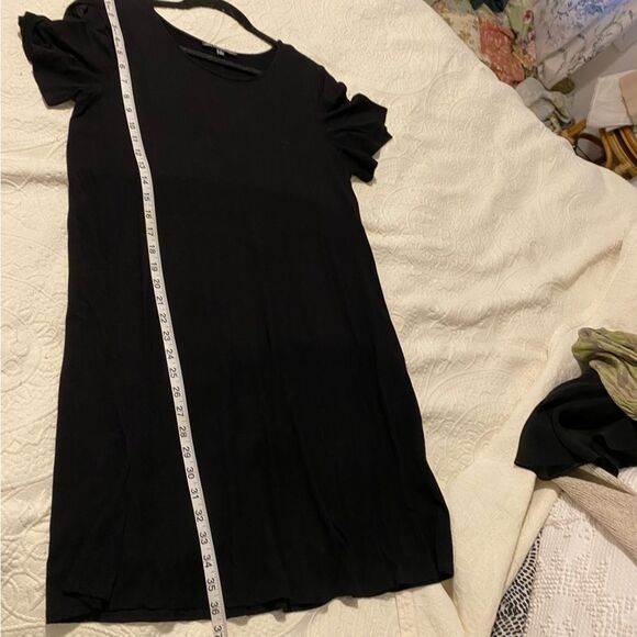 Adrianna Papell size Medium Black Neutral Lagenlook Stretch Swing Dress - Picture 7 of 7
